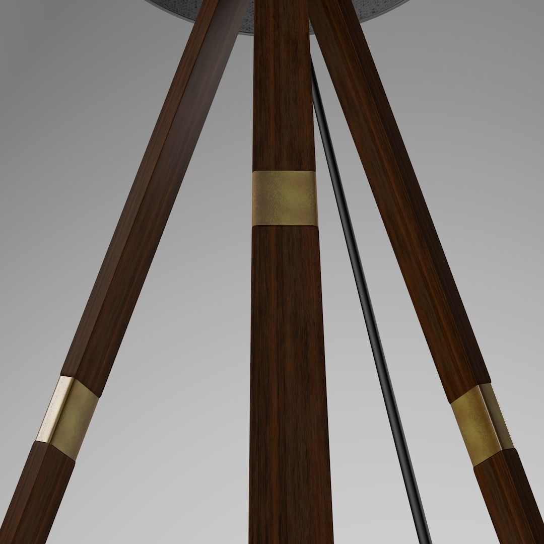 Lampshade tripod floor lamp Free 3D model_6