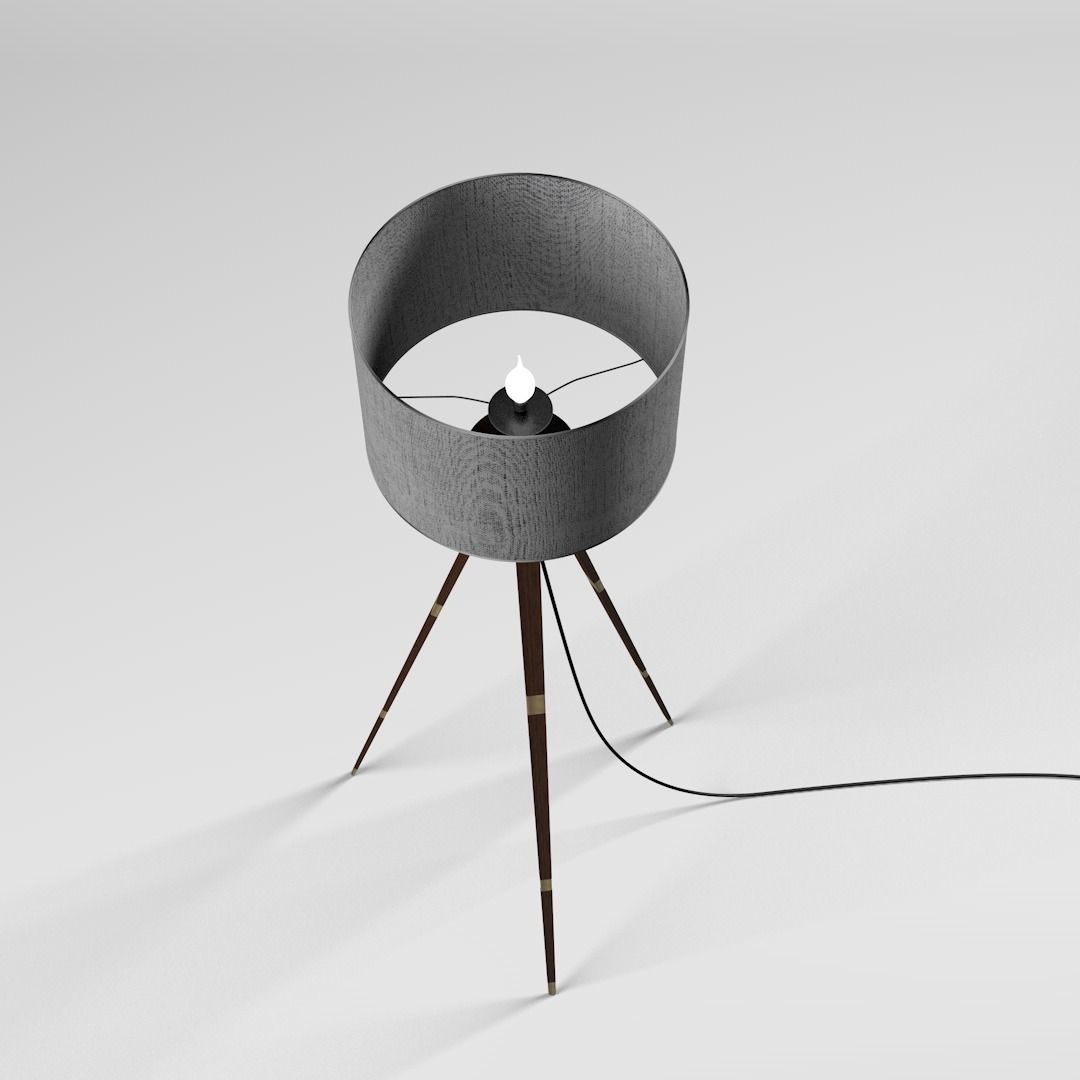 Lampshade tripod floor lamp Free 3D model_7