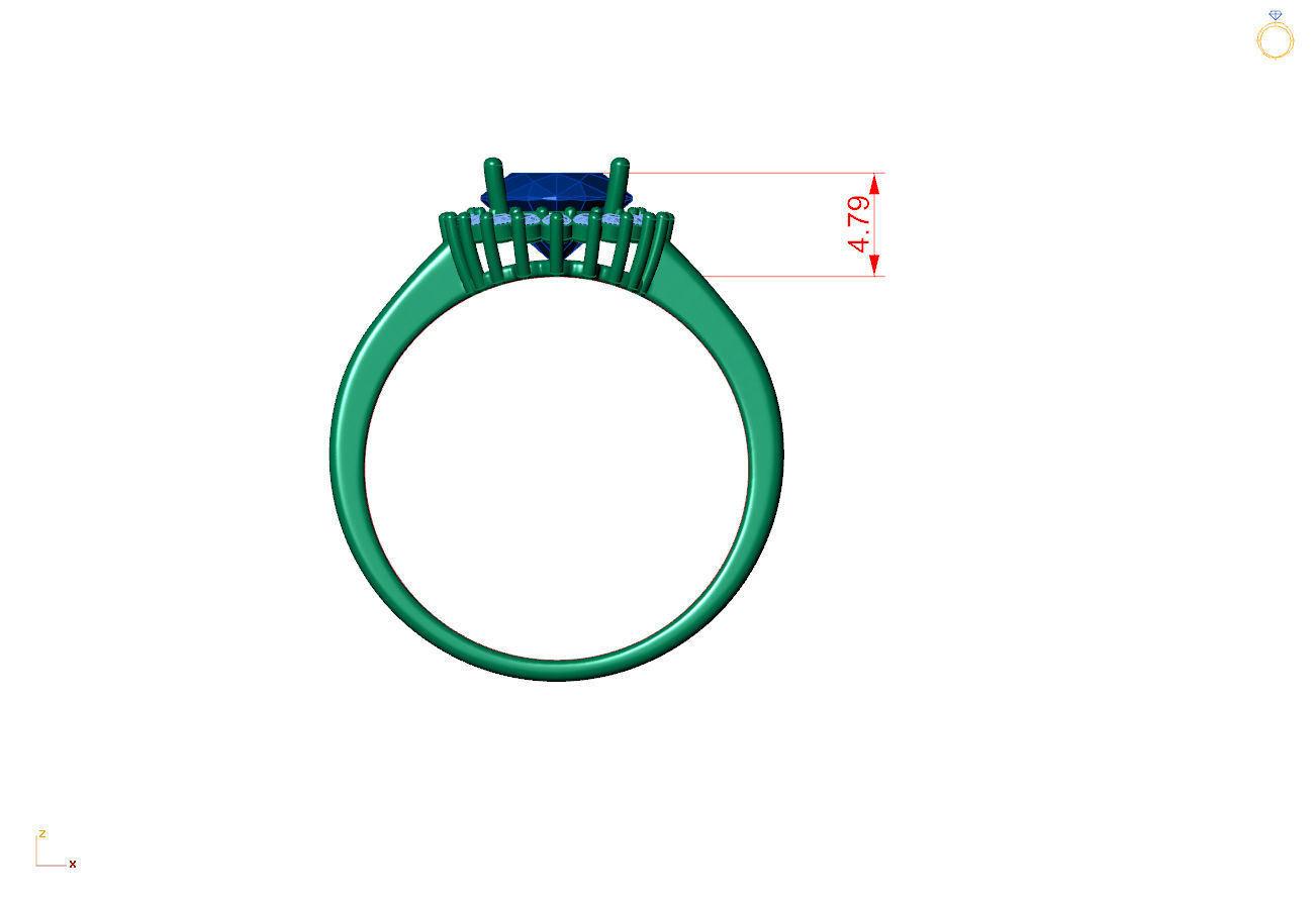 anel princesa 3D print model_4