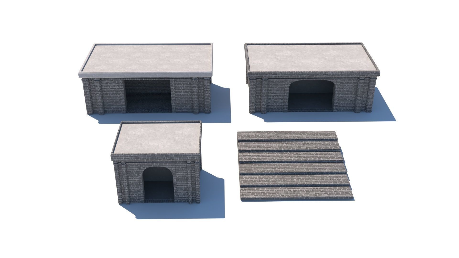 Gothic castle of water 3D model parts Low-poly 3D model_8