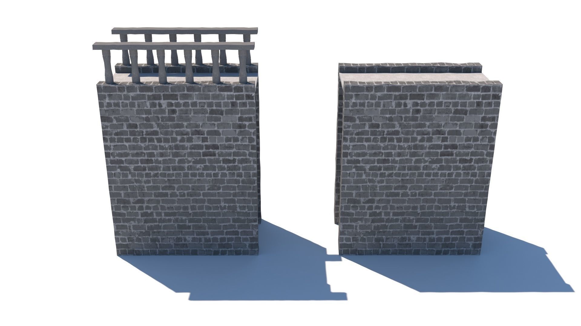 Gothic castle of water 3D model parts Low-poly 3D model_5