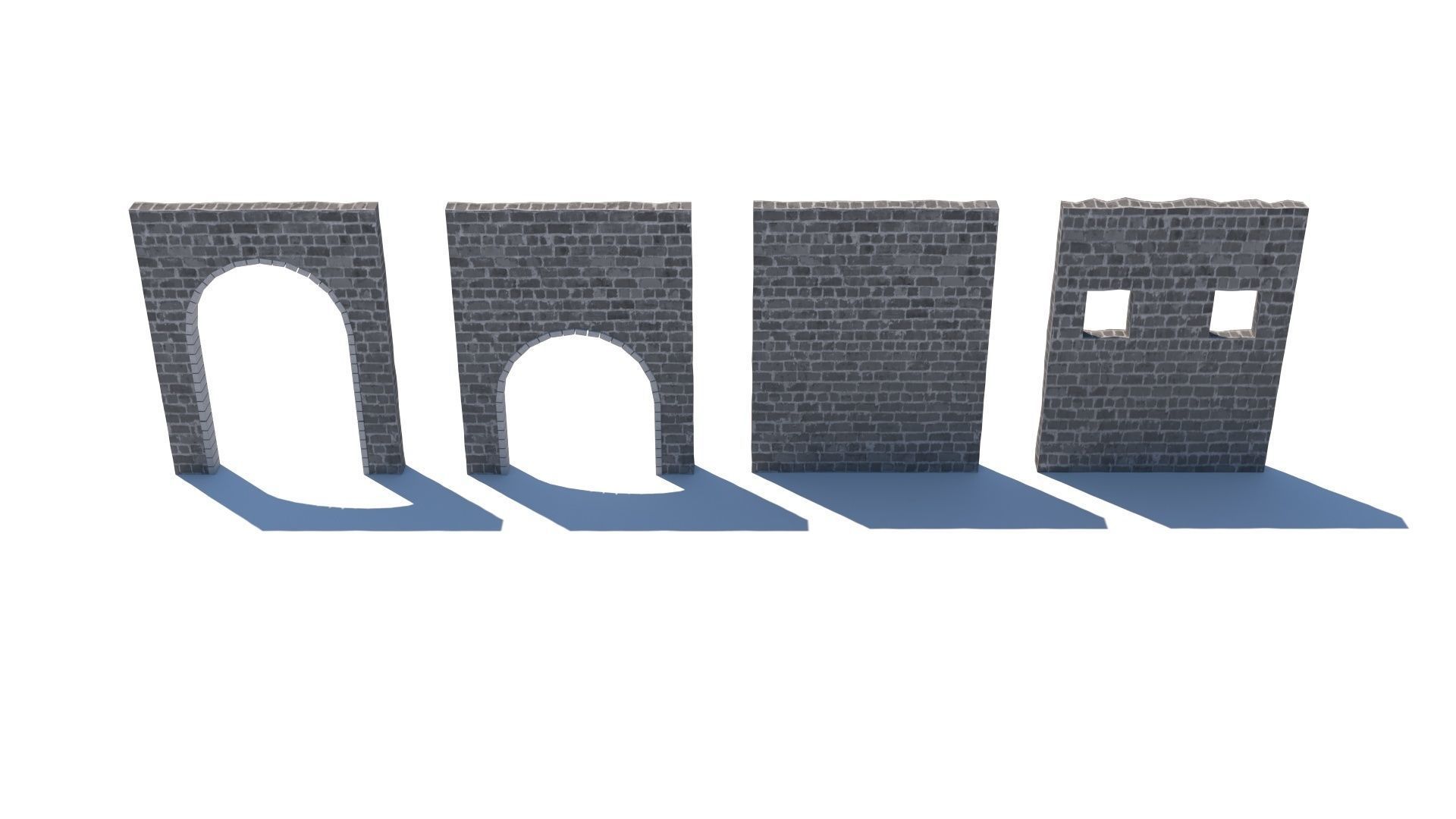 Gothic castle of water 3D model parts Low-poly 3D model_9