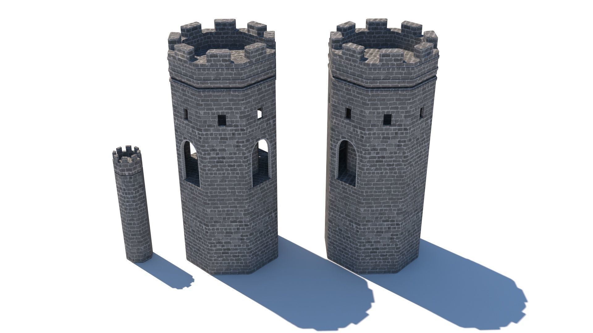 Gothic castle of water 3D model parts Low-poly 3D model_10