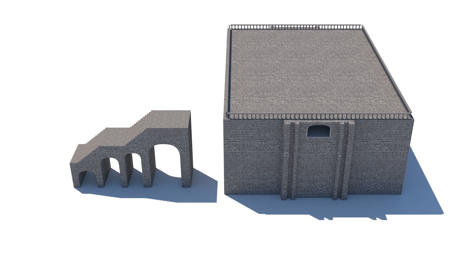 Gothic castle of water 3D model parts Low-poly 3D model_12