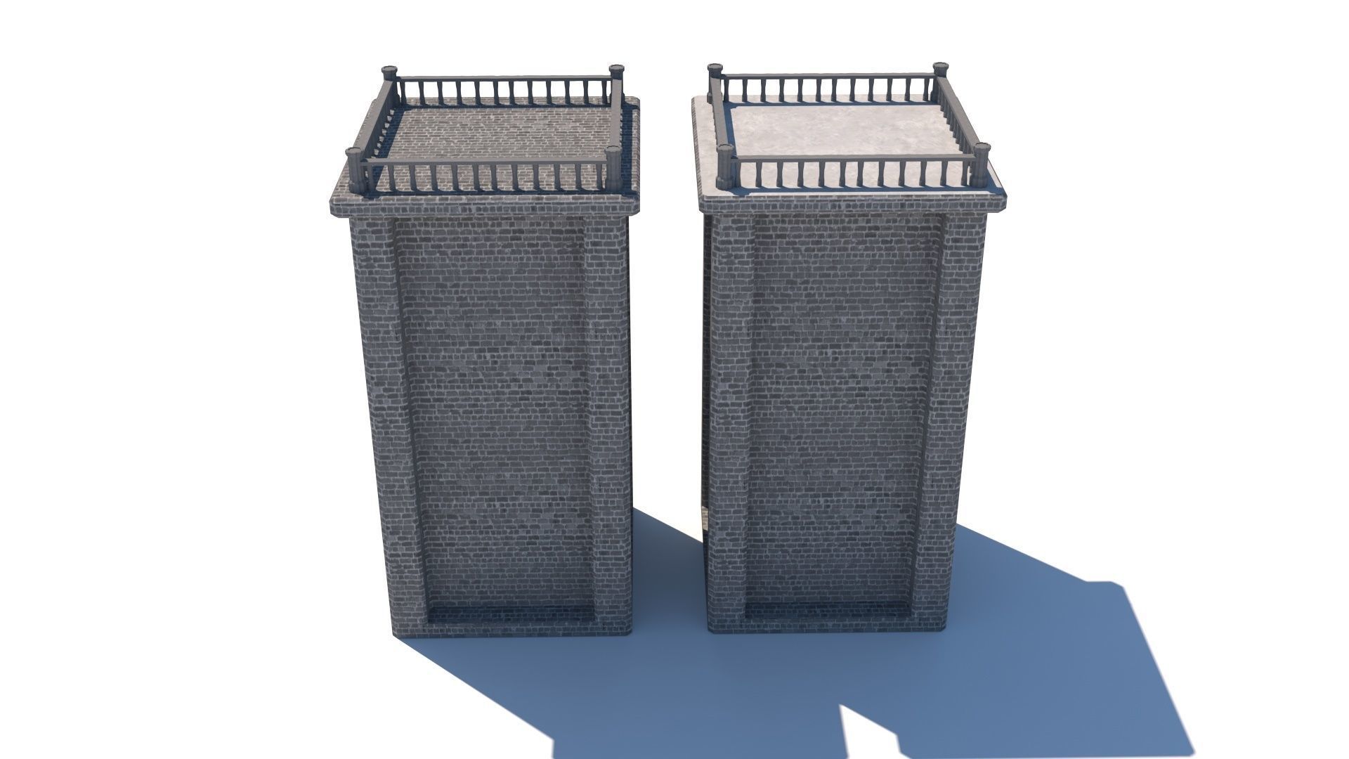 Gothic castle of water 3D model parts Low-poly 3D model_11