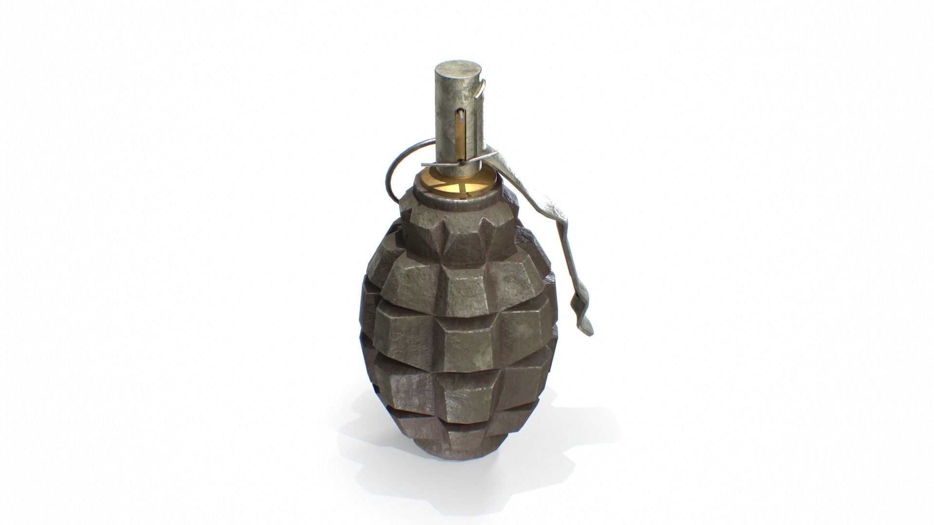 F-1 WW2 Grenade worn Low-poly 3D model_2