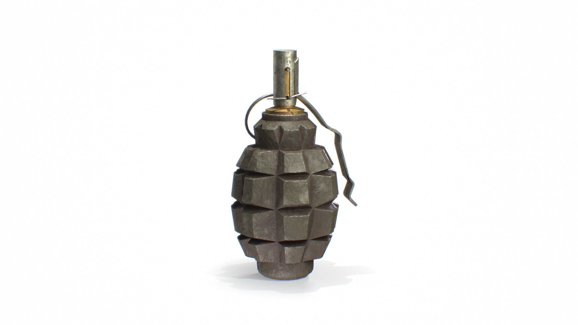 F-1 WW2 Grenade worn Low-poly 3D model_1
