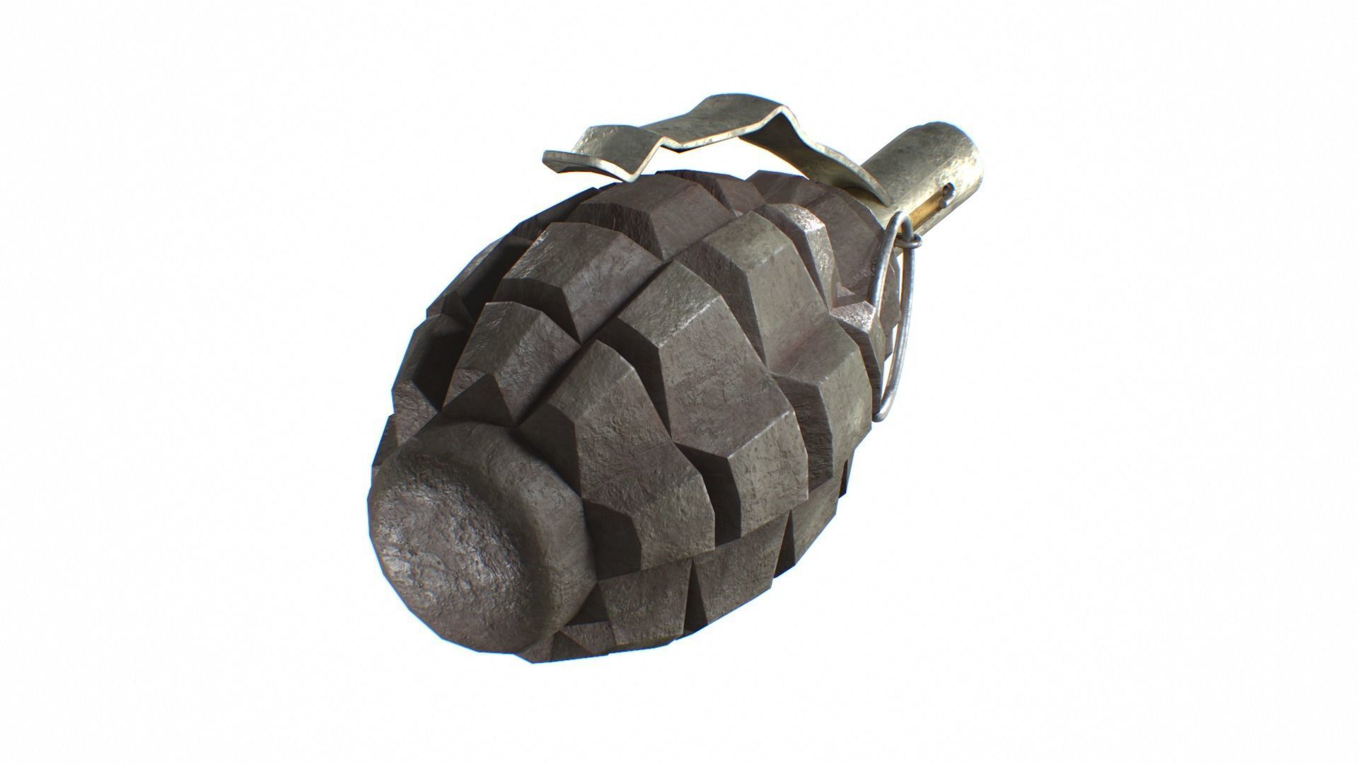 F-1 WW2 Grenade worn Low-poly 3D model_4