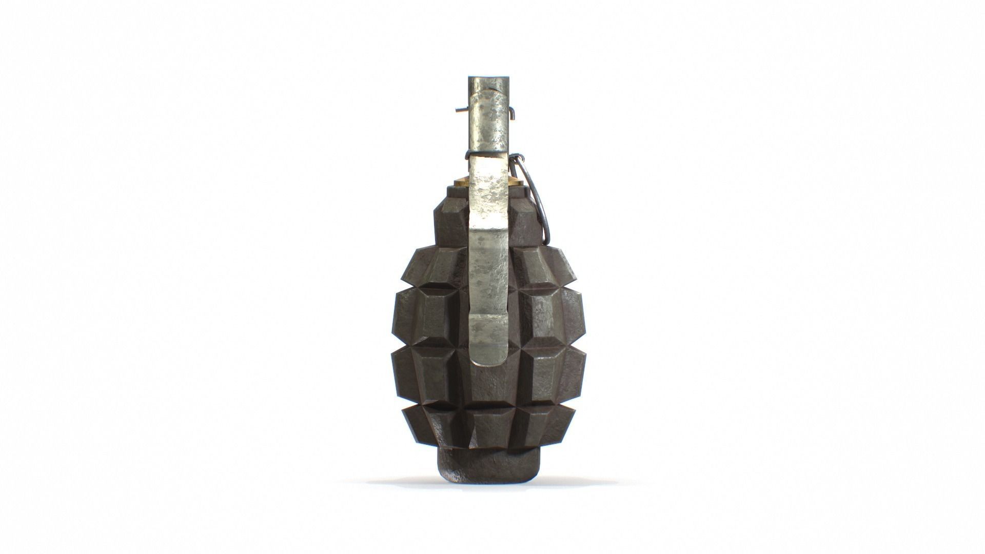 F-1 WW2 Grenade worn Low-poly 3D model_3