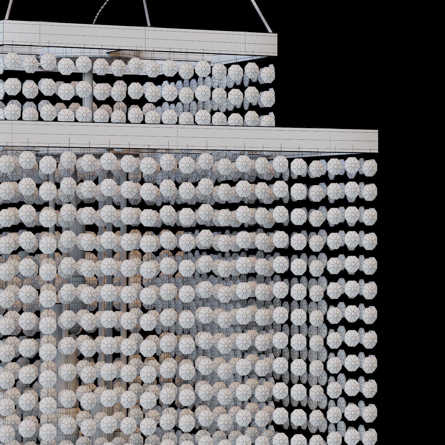 Luxury Designer Italian Square Crystal Chandelier 3D model_1