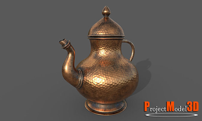 Copper Water Pot-Version001 Low-poly 3D model