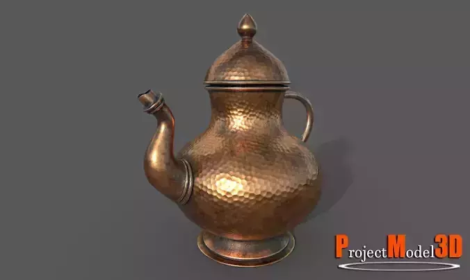 Copper Water Pot-Version001 Low-poly 3D model