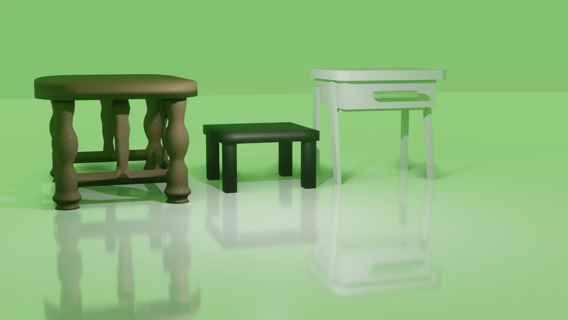 3 nice tables Free low-poly 3D model