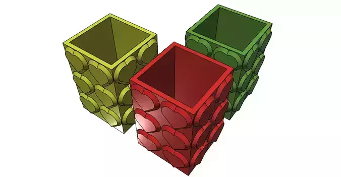 Pencil Holder Hearts easy print