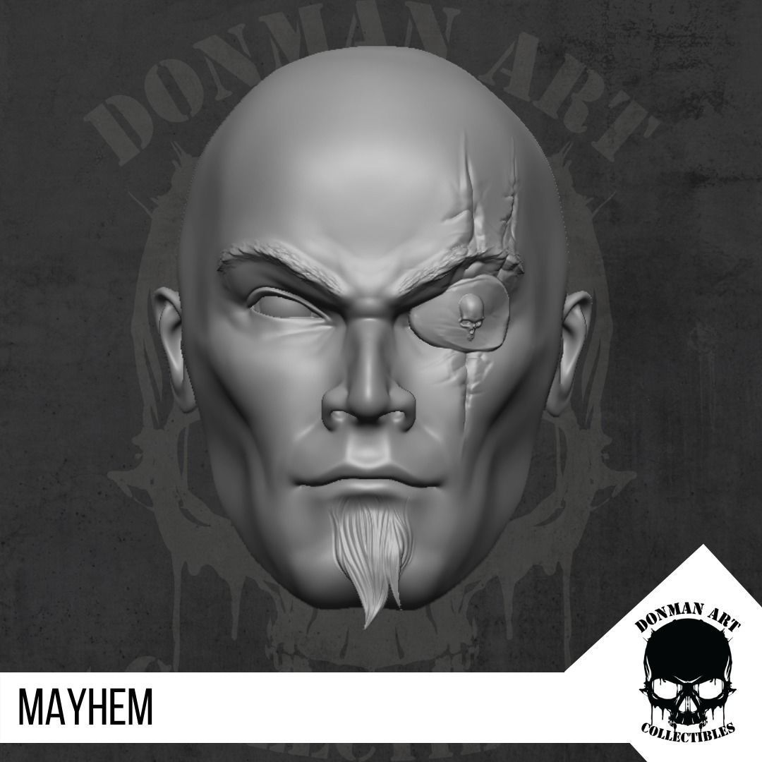 Mayhem Head for 6 inch action figures 3D print model_6