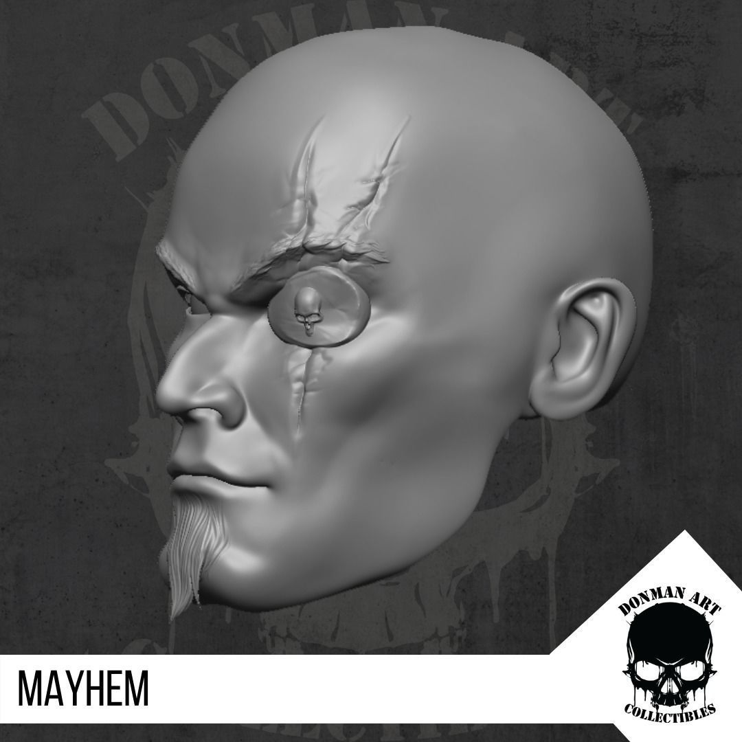 Mayhem Head for 6 inch action figures 3D print model_15