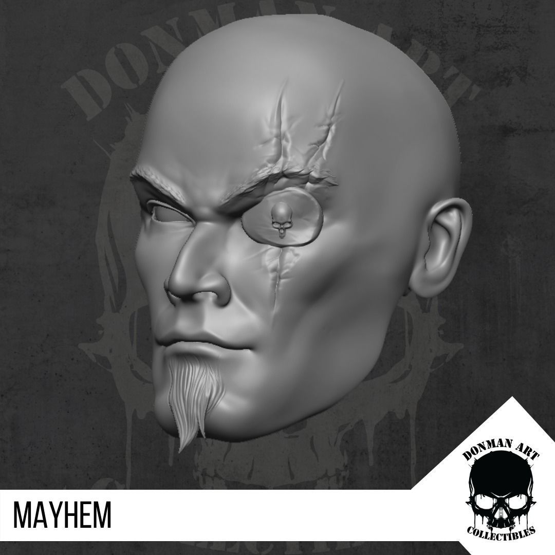 Mayhem Head for 6 inch action figures 3D print model_8