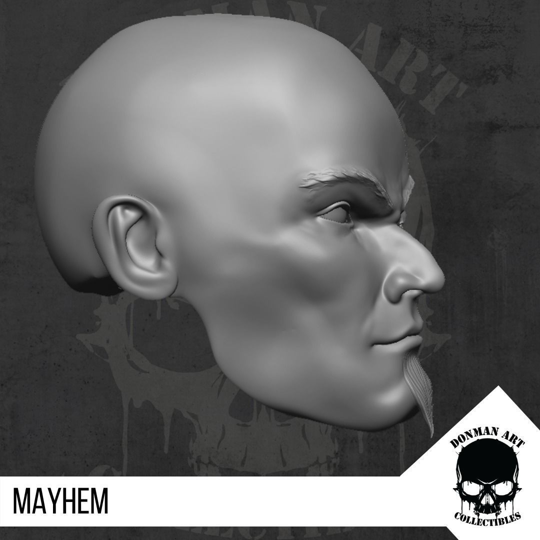 Mayhem Head for 6 inch action figures 3D print model_2
