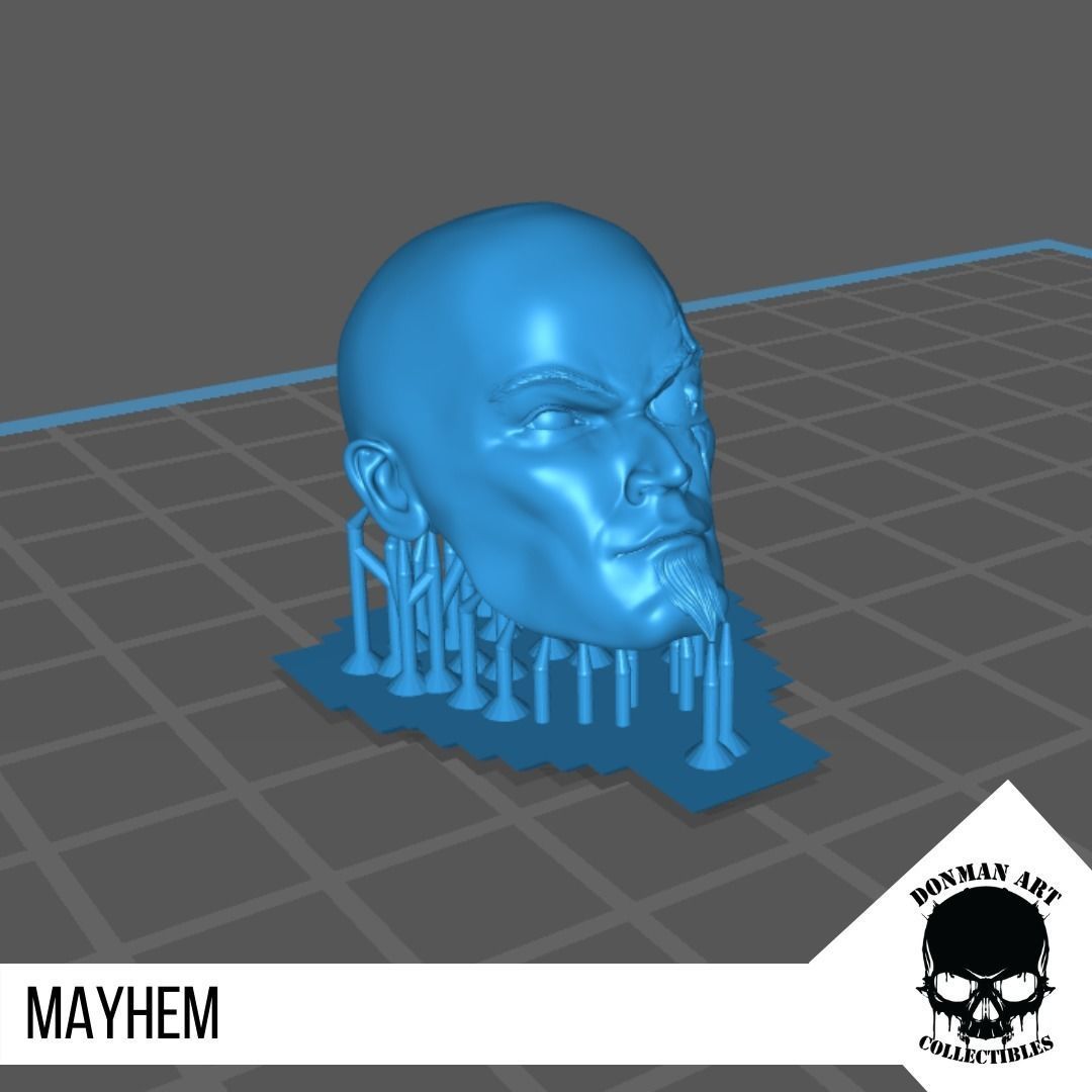 Mayhem Head for 6 inch action figures 3D print model_5