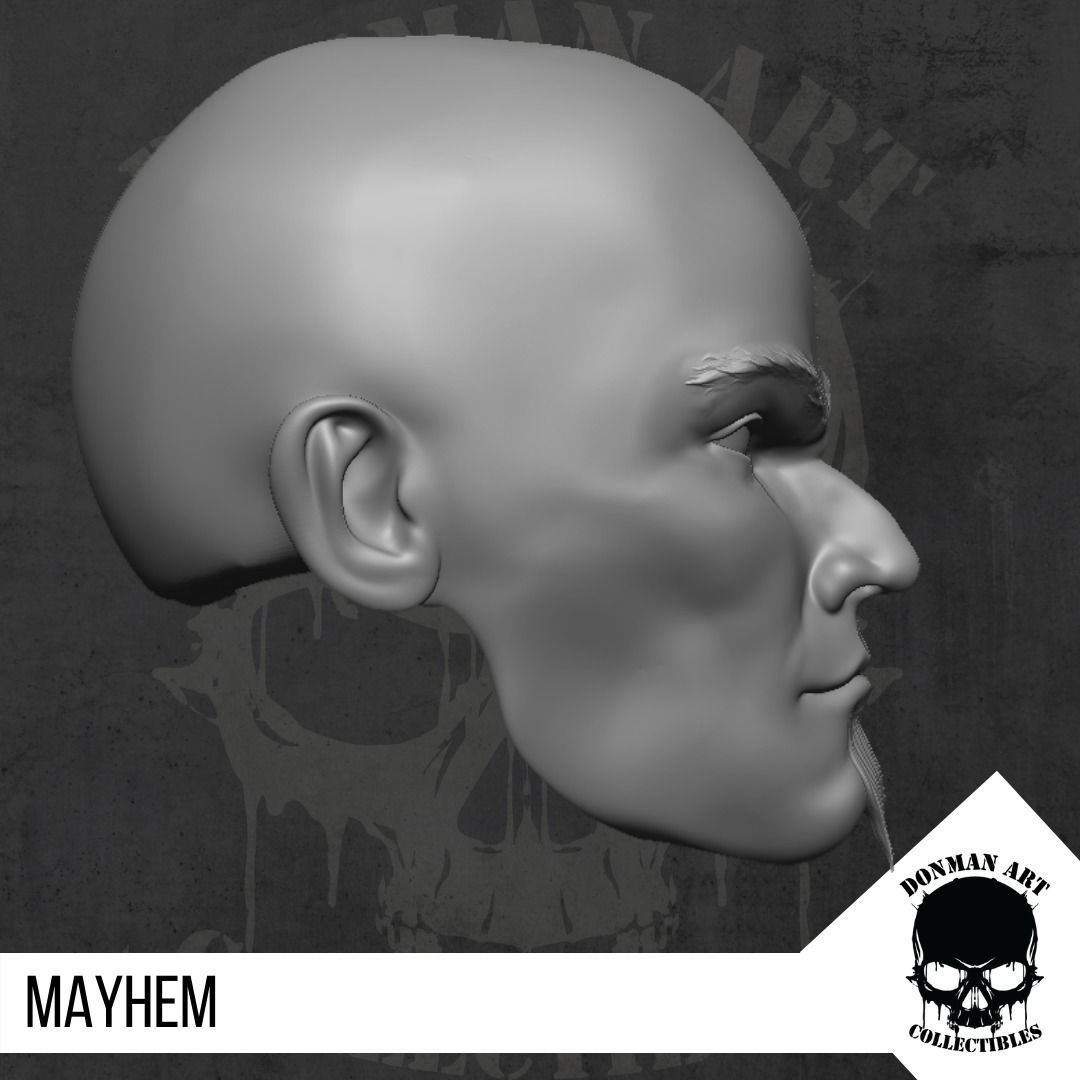 Mayhem Head for 6 inch action figures 3D print model_3