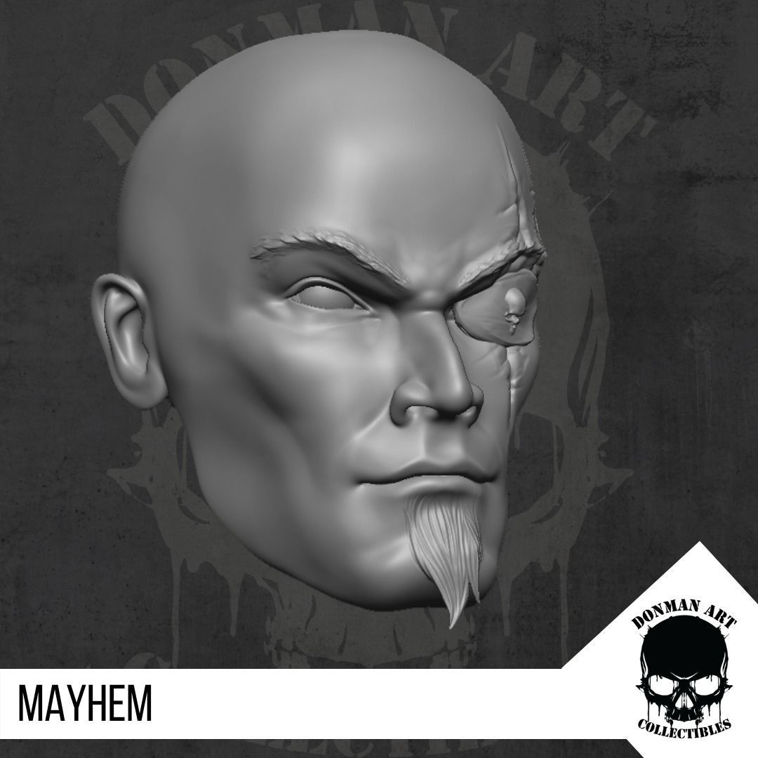 Mayhem Head for 6 inch action figures 3D print model_18