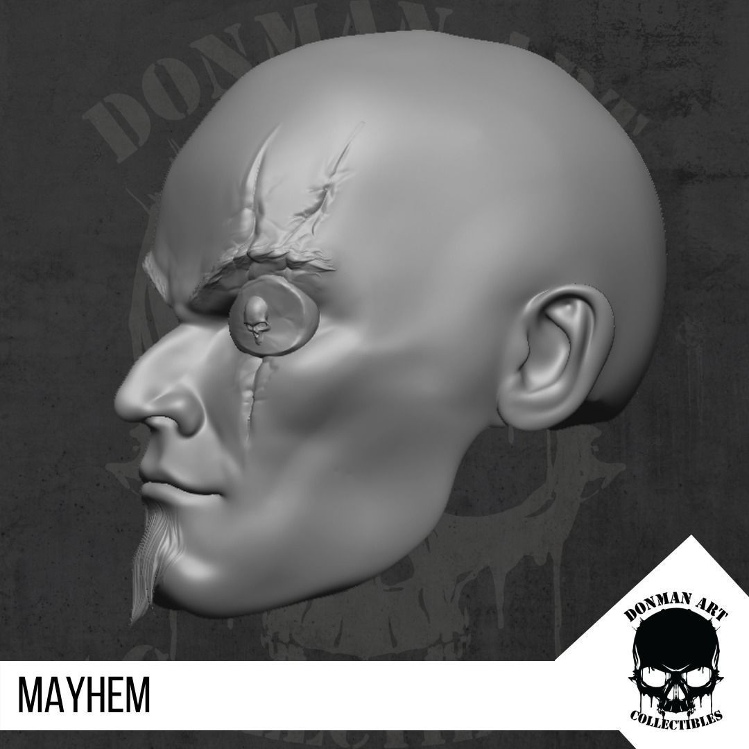 Mayhem Head for 6 inch action figures 3D print model_16