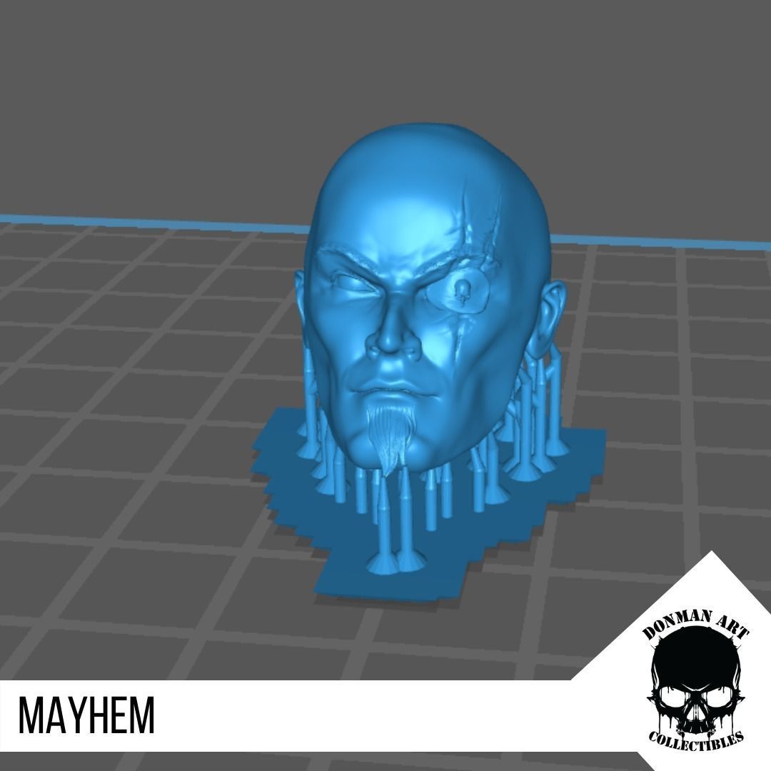 Mayhem Head for 6 inch action figures 3D print model_4