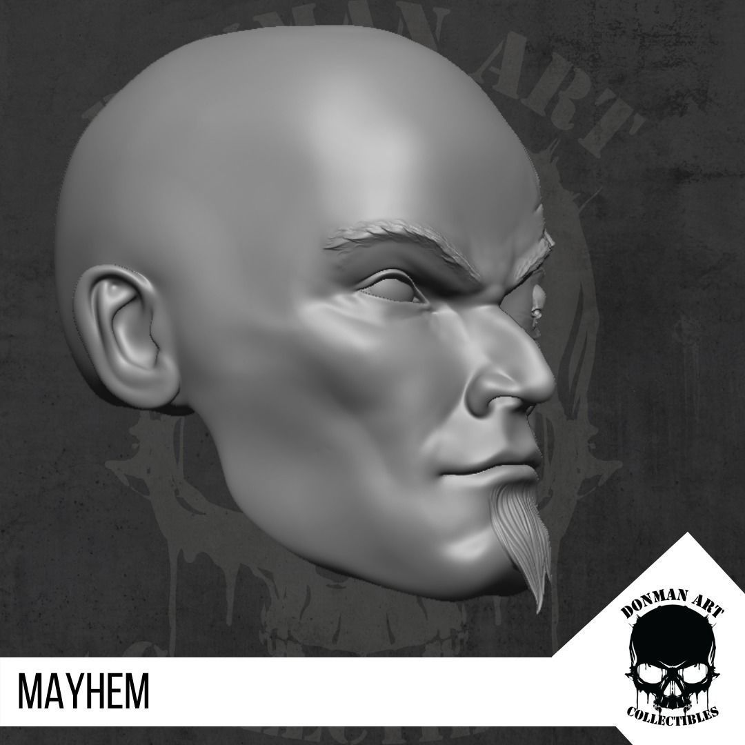 Mayhem Head for 6 inch action figures 3D print model_1