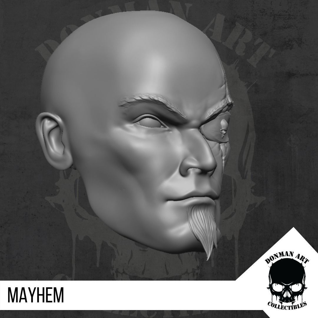 Mayhem Head for 6 inch action figures 3D print model_9