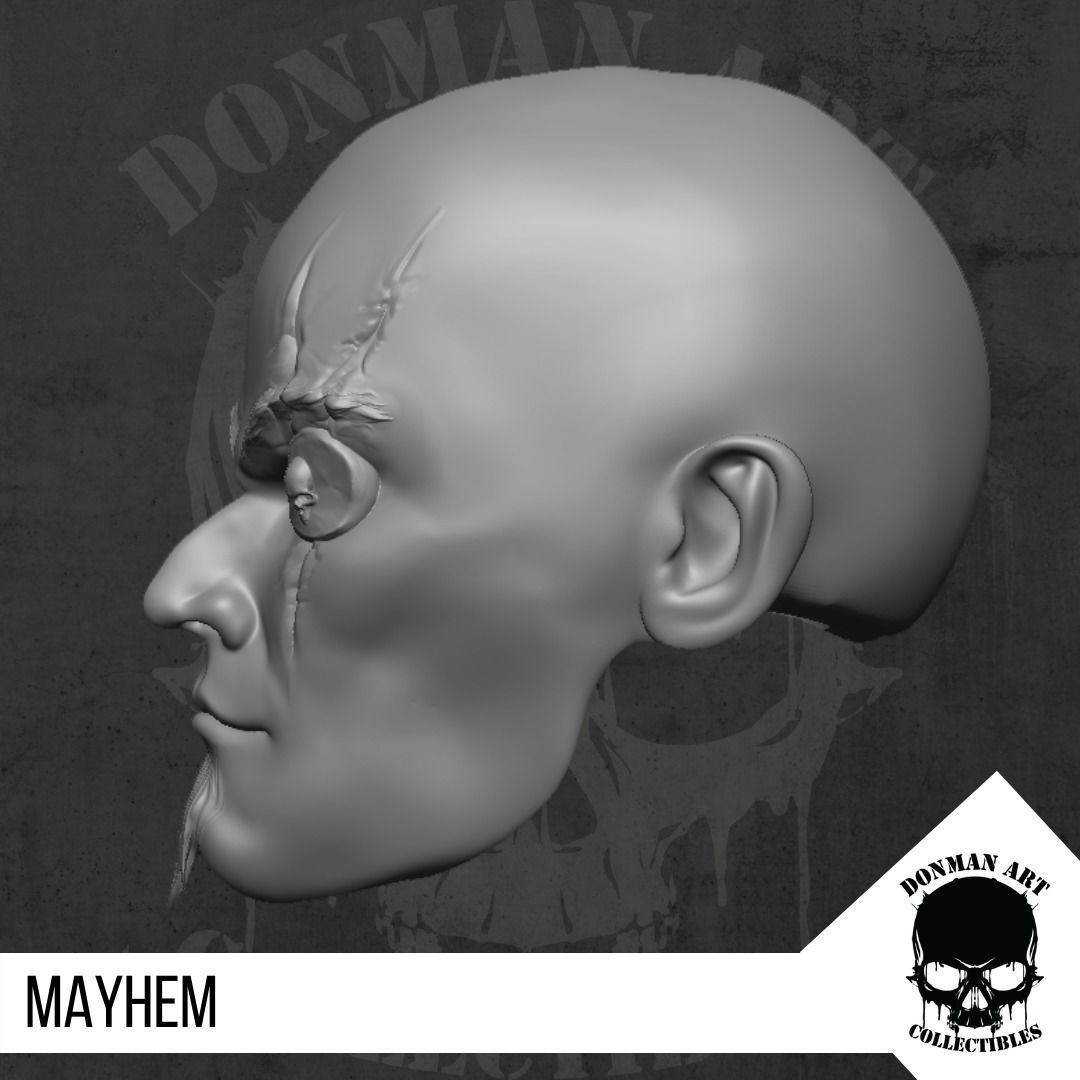Mayhem Head for 6 inch action figures 3D print model_17
