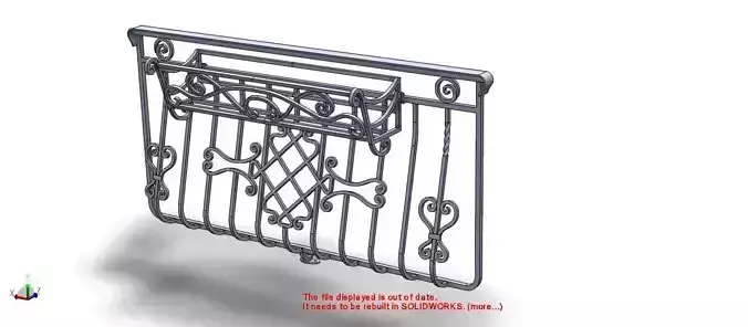 Calm handrail with flower support 3D model
