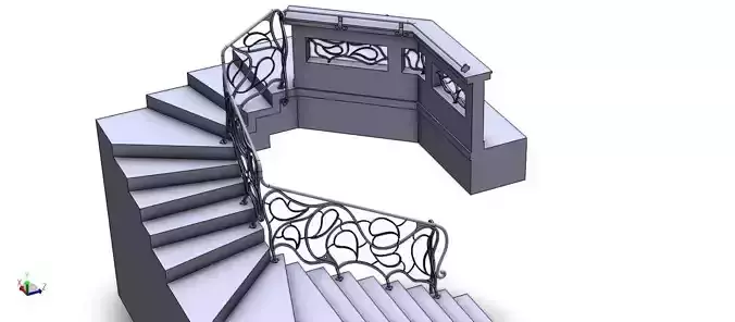 Long handrail with glass