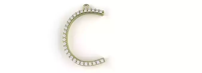 Letter C Pendant Diamonds Gold Silver Platinum Luxury Jewelry