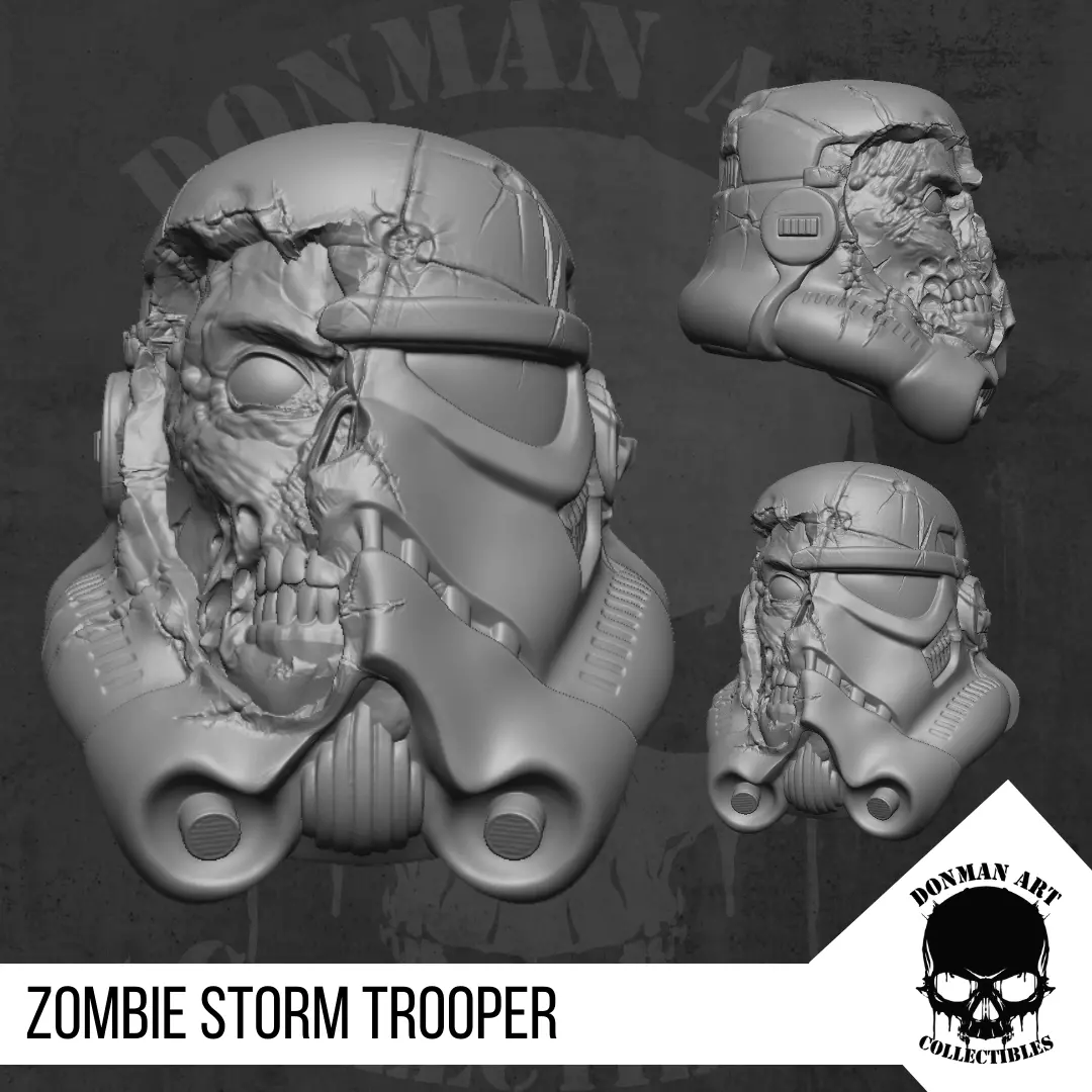 Storm Trooper Zombie Slayer Head for 6 inch action figures 3D print model