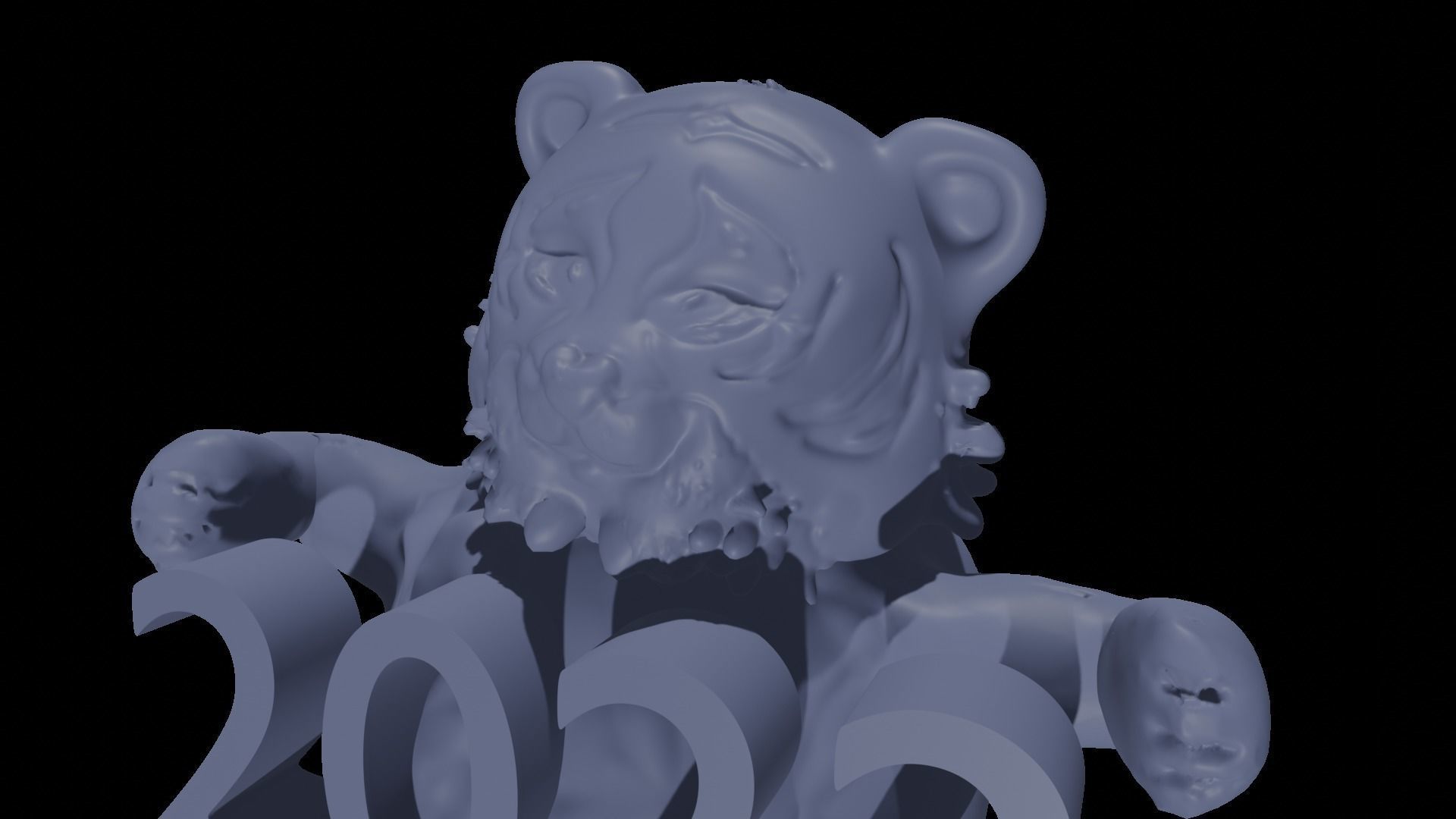 Sign zodiac tiger 3D model 3D print model_2