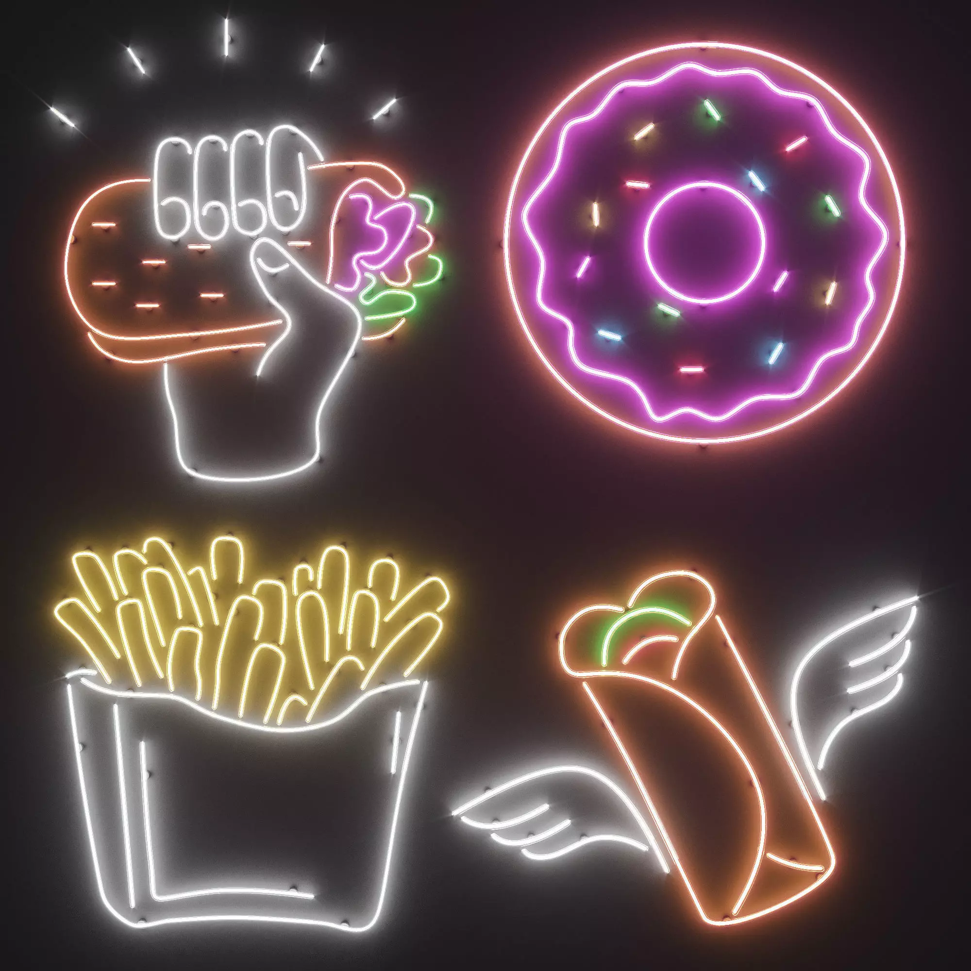 Neon Set 20 3D model_0