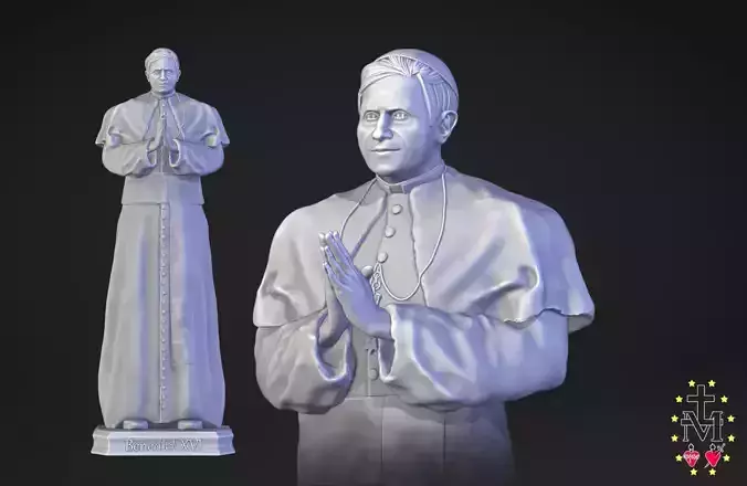 Pope Benedict XVI - Joseph Ratzinger - Statue 3D print model