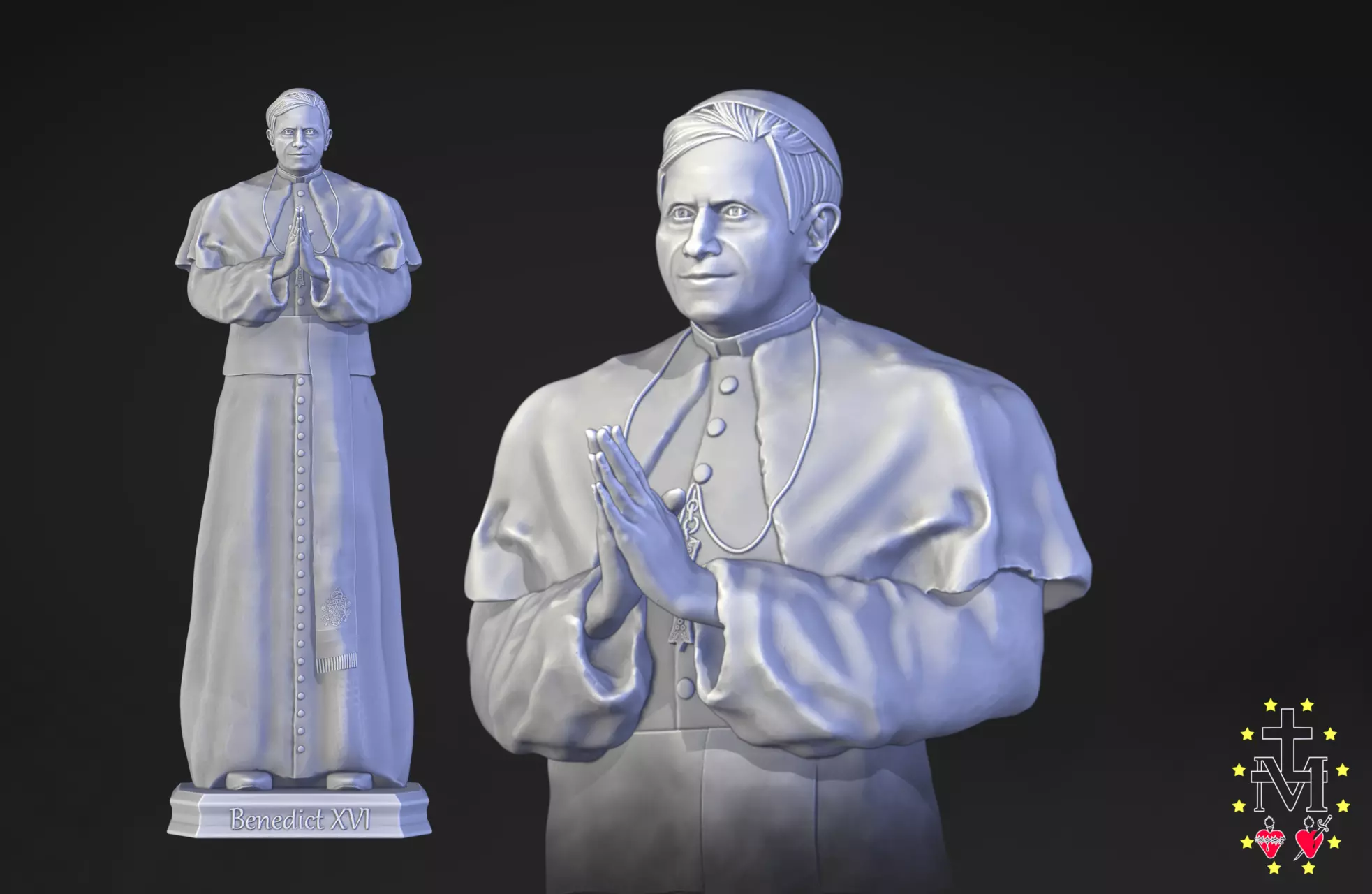 Pope Benedict XVI - Joseph Ratzinger - Statue Free 3D print model