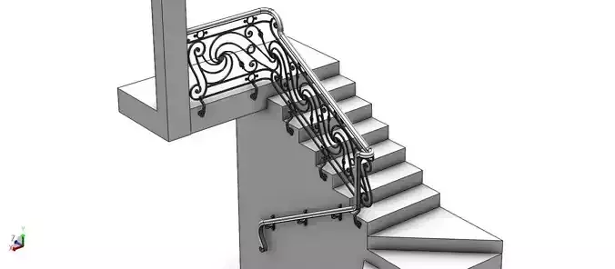 Handrail covered with wood and ornaments