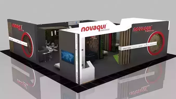Booth Exhibition Stand 2 Side Open  Stall 14x13m Height 400 cm
