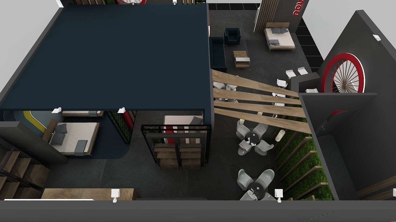 Booth Exhibition Stand 2 Side Open  Stall 14x13m Height 400 cm 3D model_3