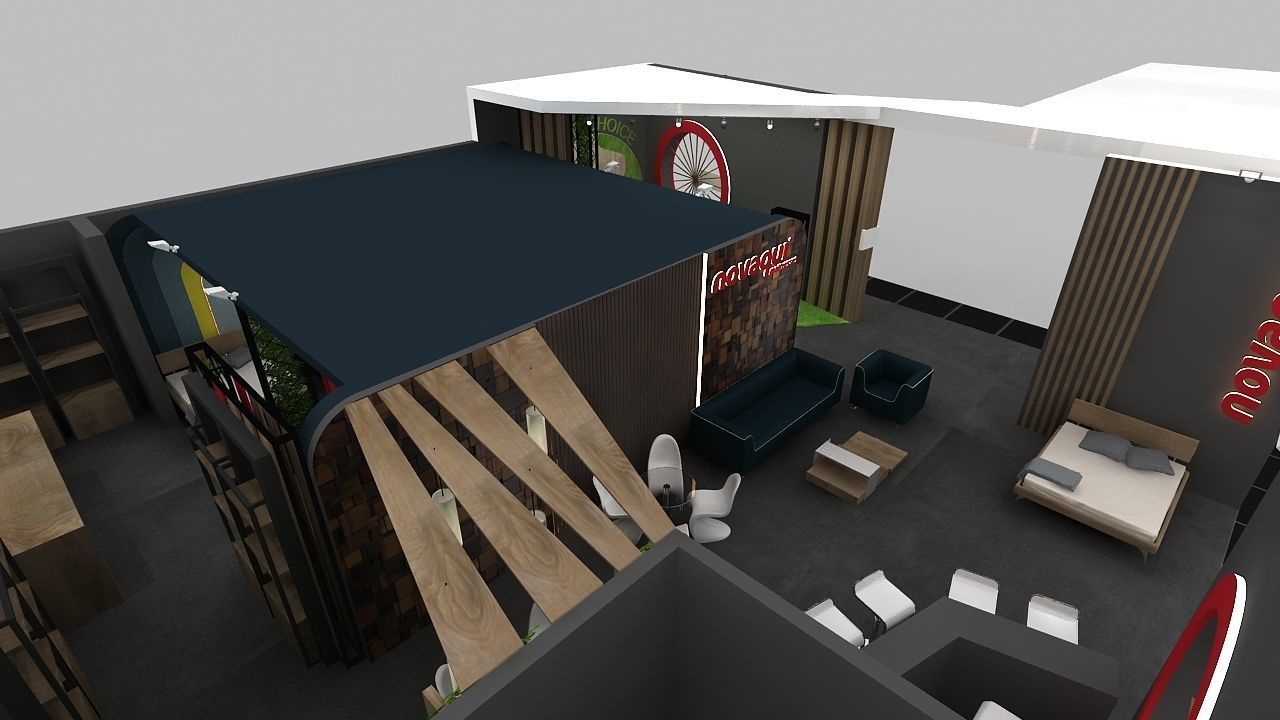Booth Exhibition Stand 2 Side Open  Stall 14x13m Height 400 cm 3D model_7