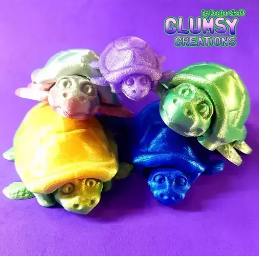  Flexi Hiding Turtle 3D print model