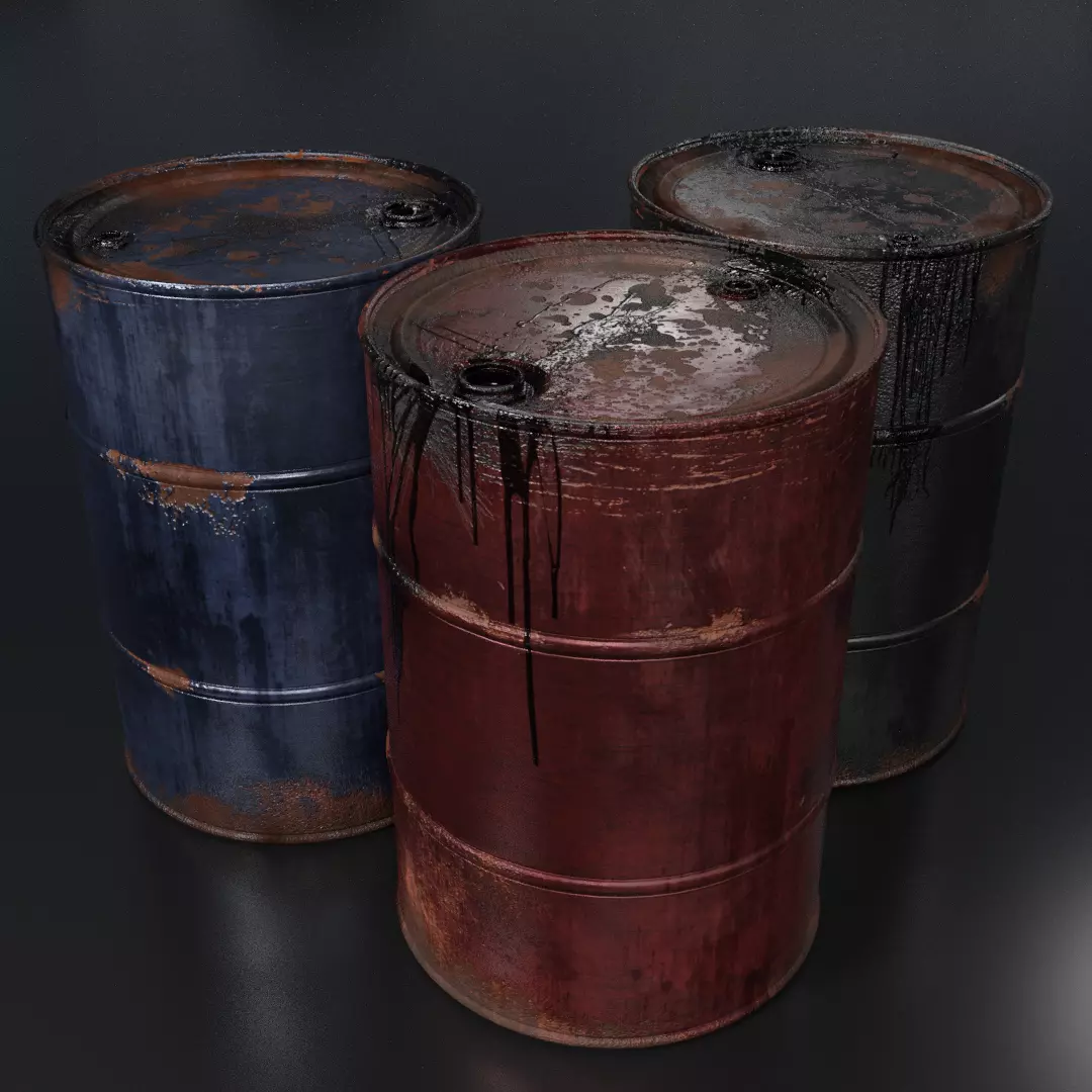 Rusty Oil Drum Free low-poly 3D model