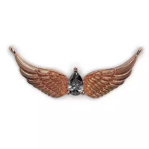 Wings necklace with pear stone