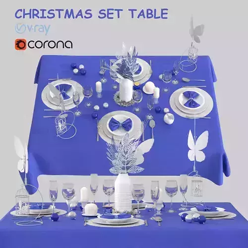 New Years table setting 3D model