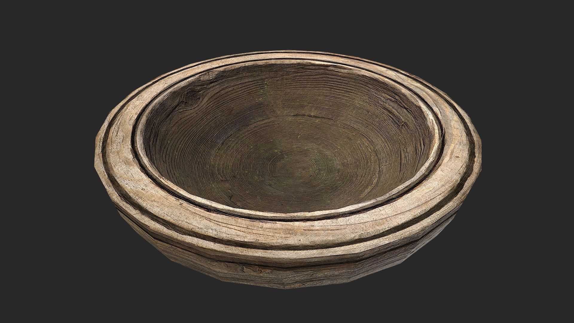 Wooden Mortar and pestle Low-poly 3D model_9