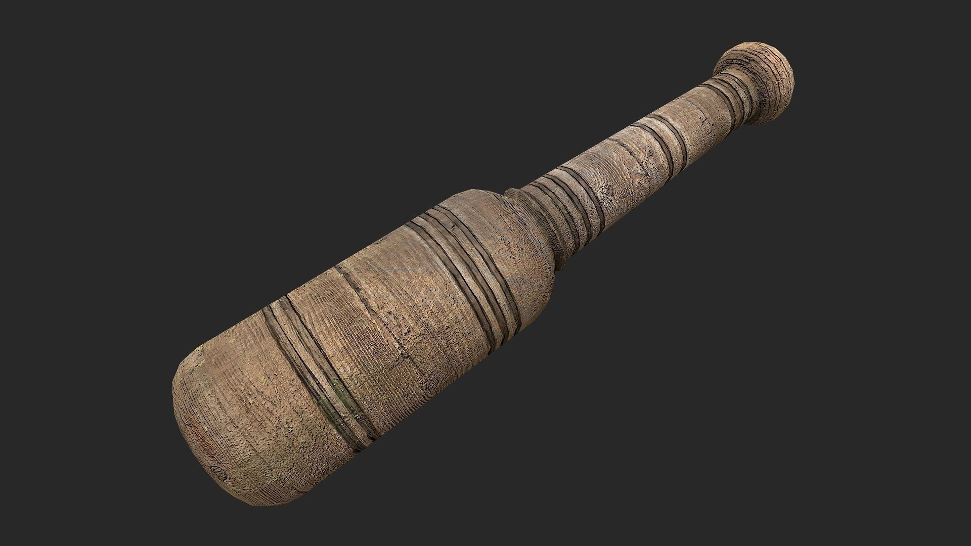 Wooden Mortar and pestle Low-poly 3D model_14