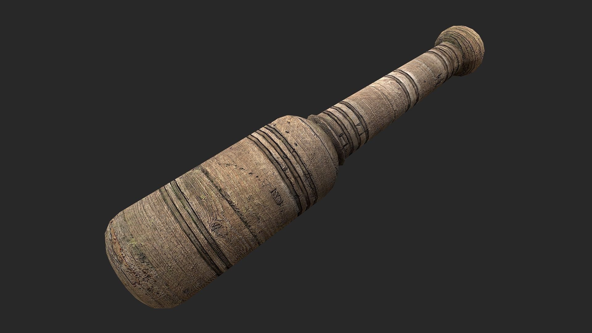 Wooden Mortar and pestle Low-poly 3D model_15