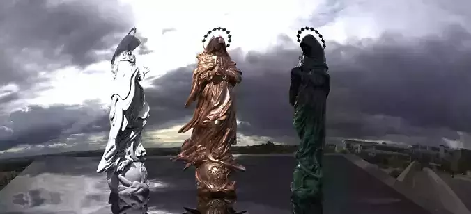 Hooded Angel of mercy with stars 